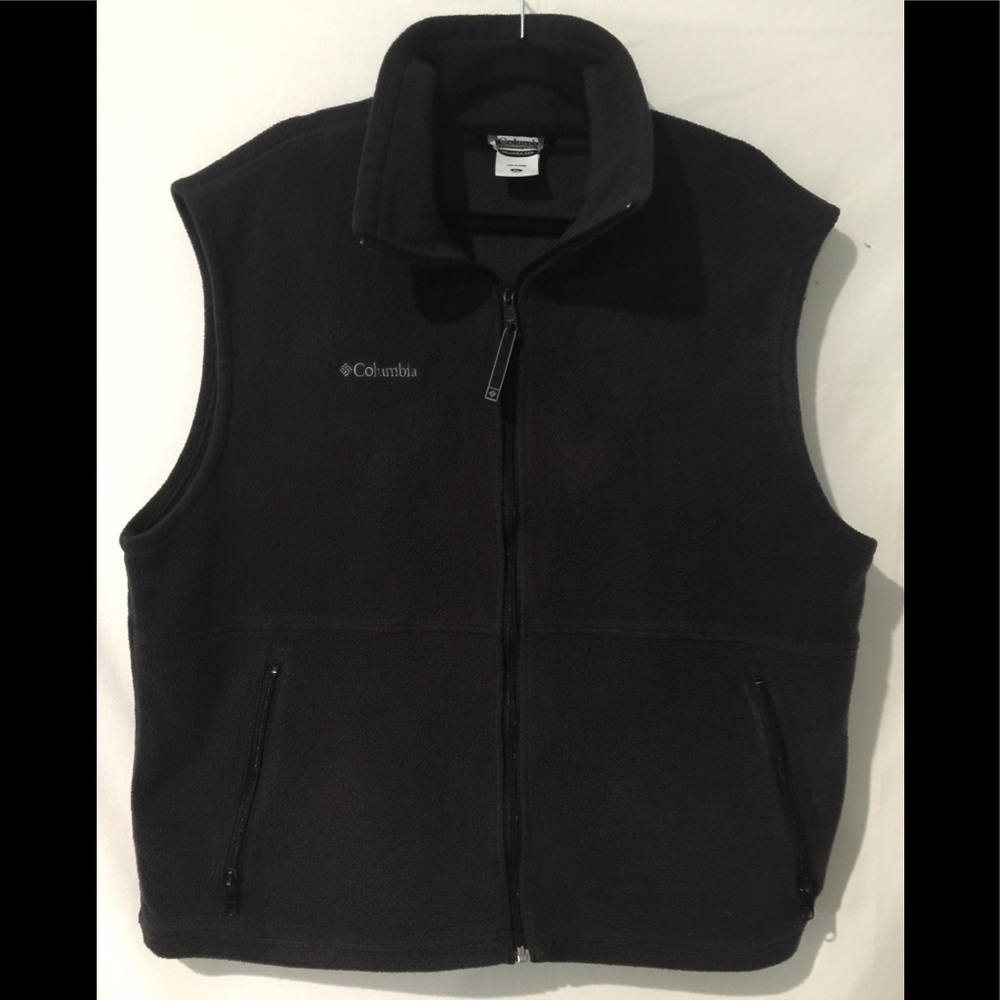 Men’s Columbia Black zip fleece vest size XL